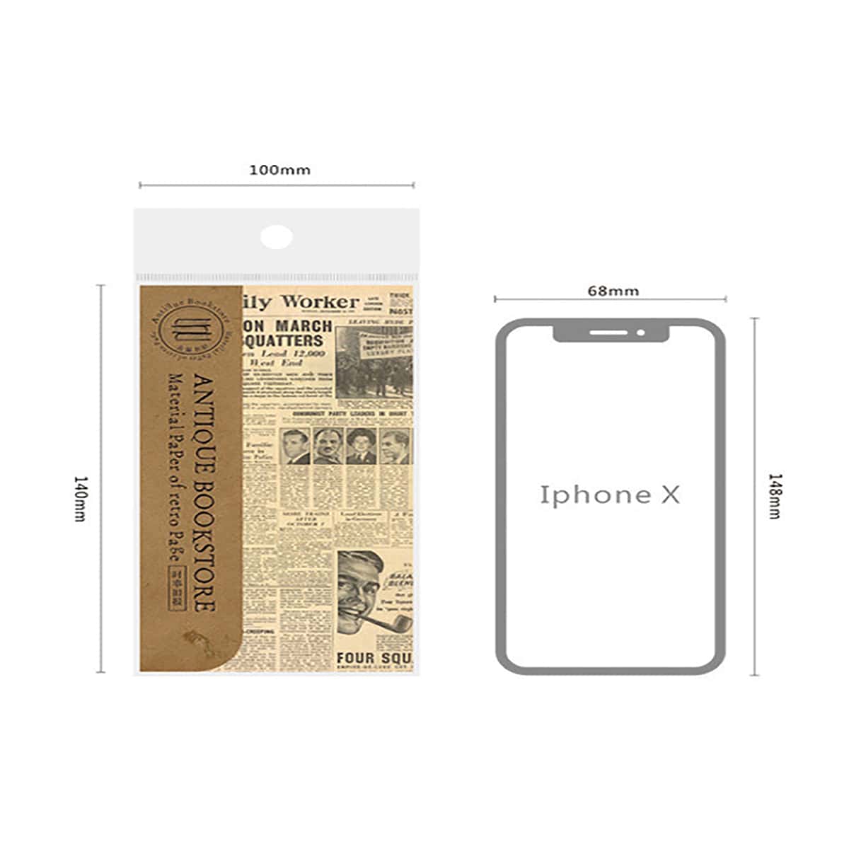 

10pcs Newspaper Material Paper, Multicolor
