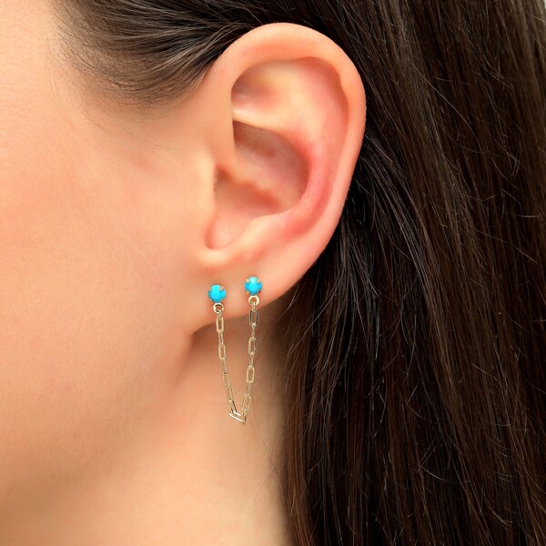 

Chain Decor Earring, Gold