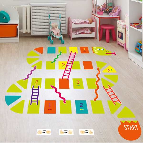 

Kids Cartoon Graphic Floor Sticker, Multicolor