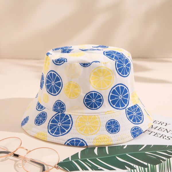 

Fruit Print Bucket Hat, Multicolor