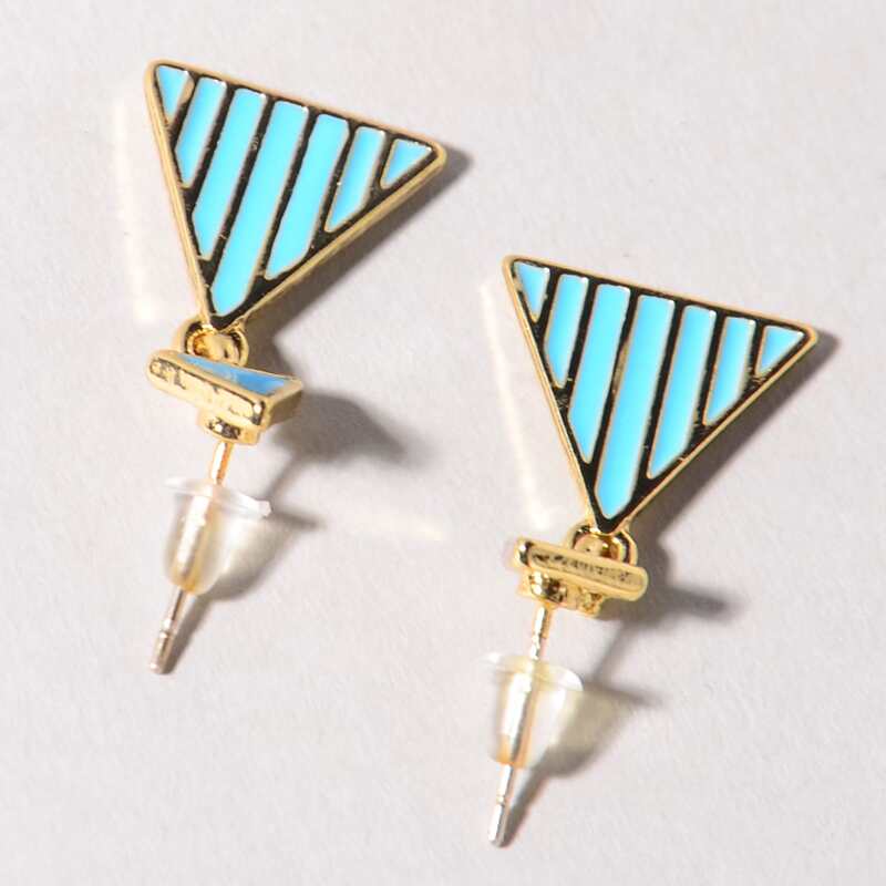 

Geo Decor Earrings, Mint blue