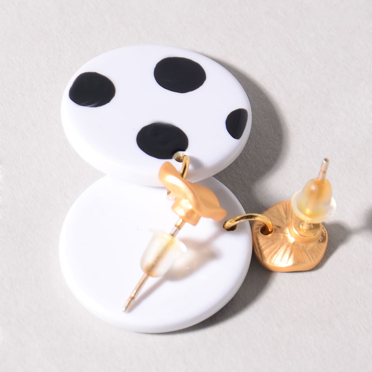 

Geo Decor Earrings, Black and white
