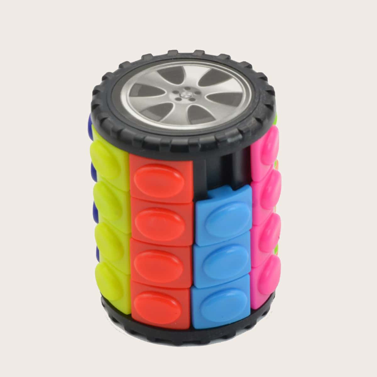 

1pc Random Tire Shaped Rubik's Cube, Multicolor