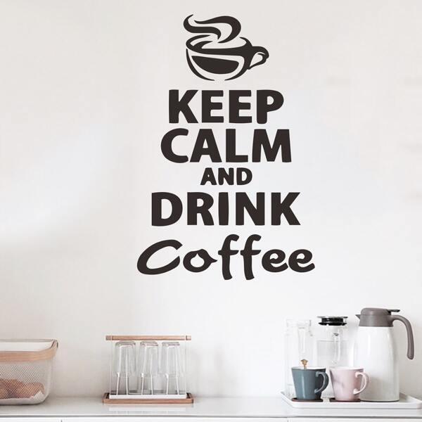 

Slogan Graphic Wall Sticker, Black