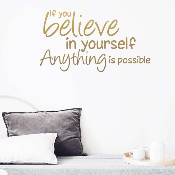 

Slogan Graphic Wall Sticker, Gold