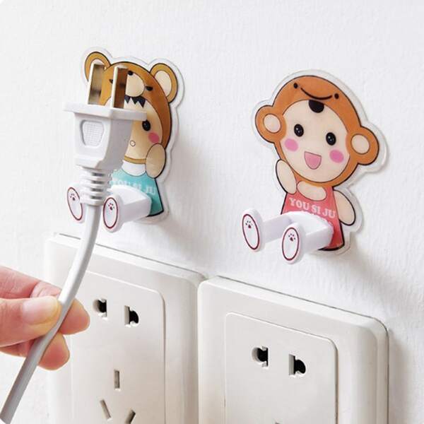 

5pcs Cartoon Graphic Power Plug Holder, Multicolor