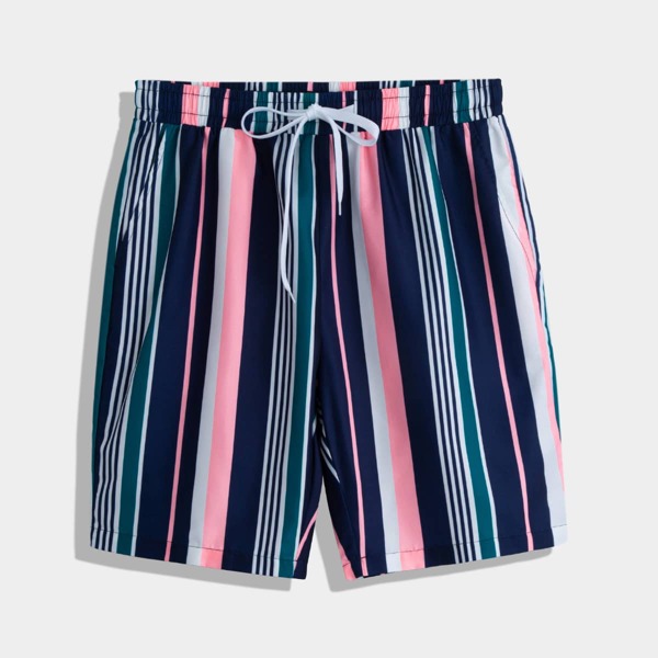 

Men Striped Drawstring Shorts, Multicolor