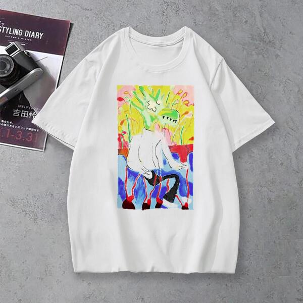 

Men Graphic Print Short Sleeve Tee, White