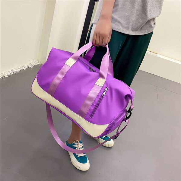 

Two Tone Duffle Bag, Purple