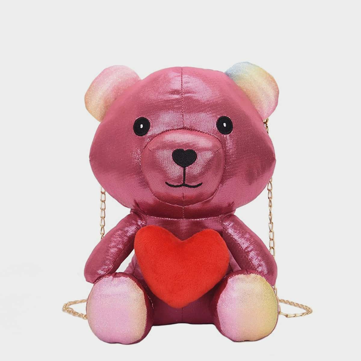 

Bear Chain Crossbody Bag, Hot pink