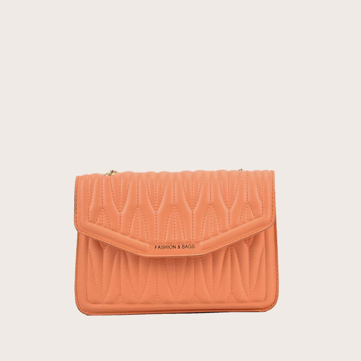 

Quilted Chain Crossbody Bag, Orange