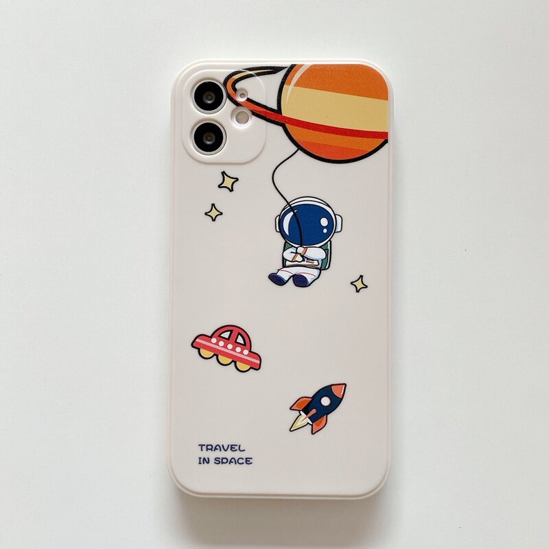 

Cartoon Astronaut Phone Case, Beige