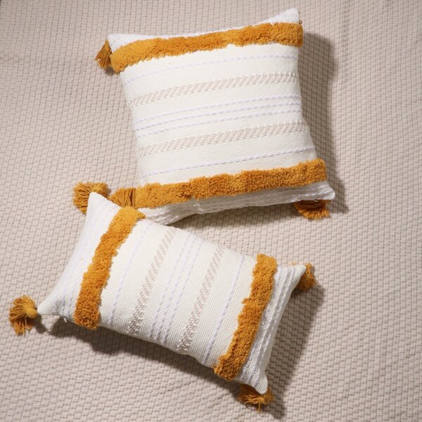 

1pc Tufted Tassel Cushion Cover Without Filler, Multicolor