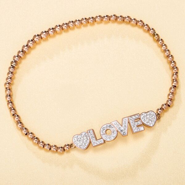 

Letter Decor Bracelet, Rose gold