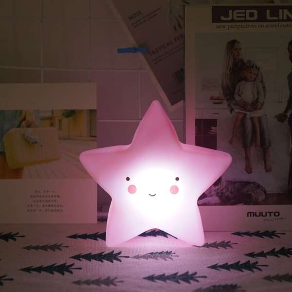 

1pc Star Shaped Night Light, White