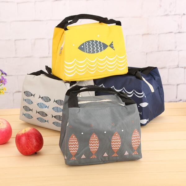 

1pc Fish Print Random Lunch Bag, Multicolor