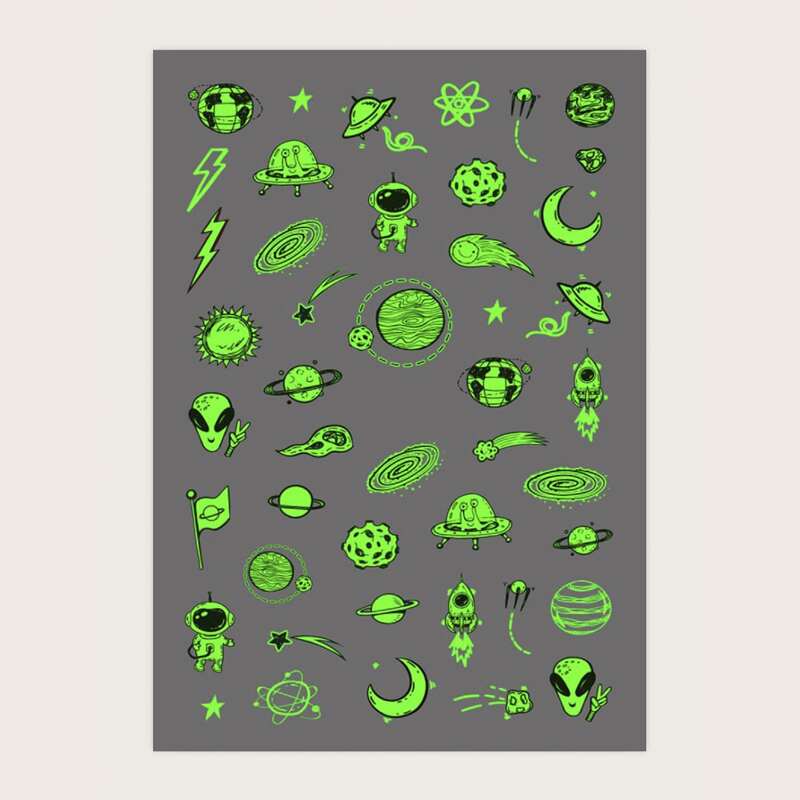 

1sheet Planet Pattern Nail Art Sticker, Multicolor