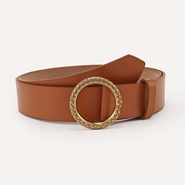 

Round Buckle Belt, Camel