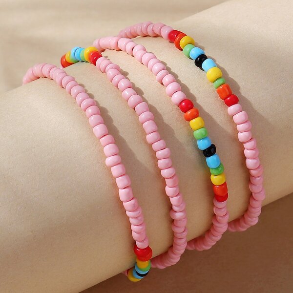 

Simple Beaded Bracelet, Pink