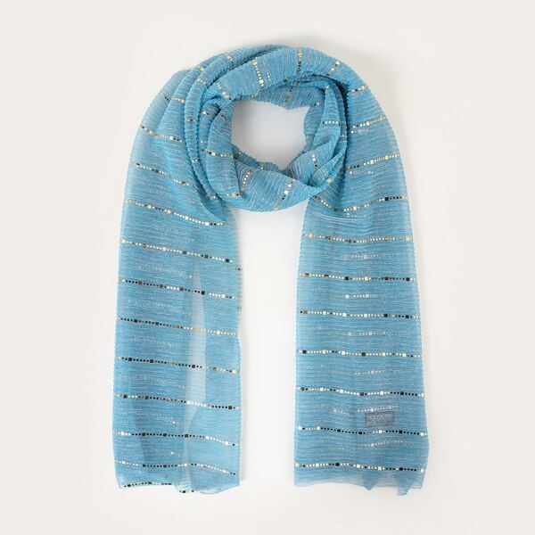 

Sequin Decor Scarf, Baby blue