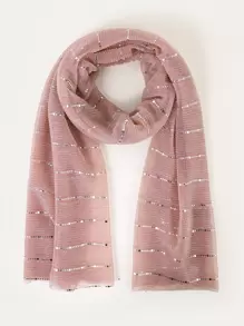 Sequin Decor Scarf - Dusty Pink - View 1