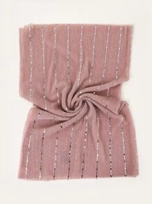 Sequin Decor Scarf - Dusty Pink - View 2