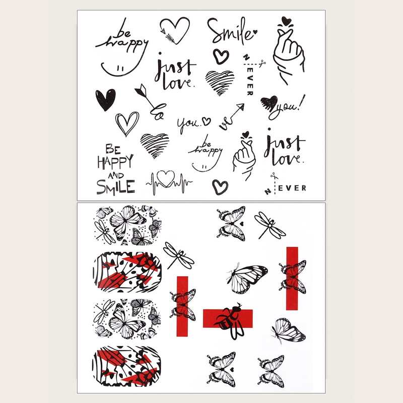 

2sheets Butterfly Pattern Nail Art Sticker, Multicolor