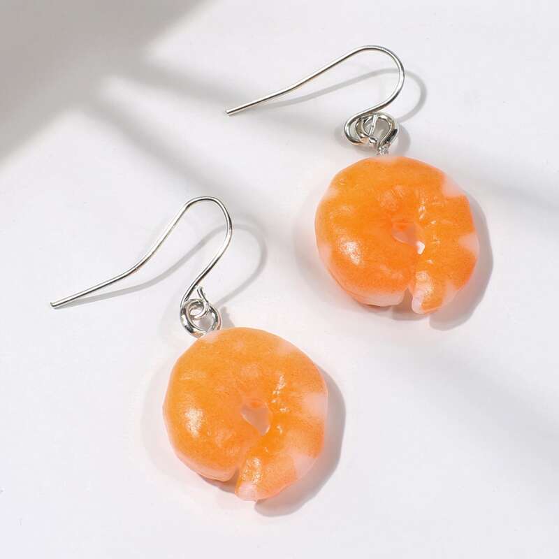 

Shrimp Drop Earrings, Orange