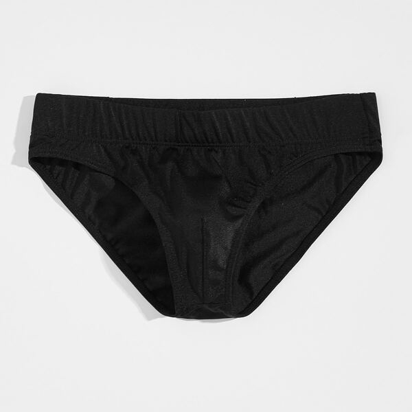 

Men Solid Elastic Waist Brief, Black