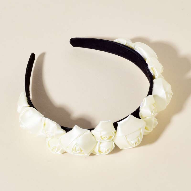 Flower Decor Headband, White