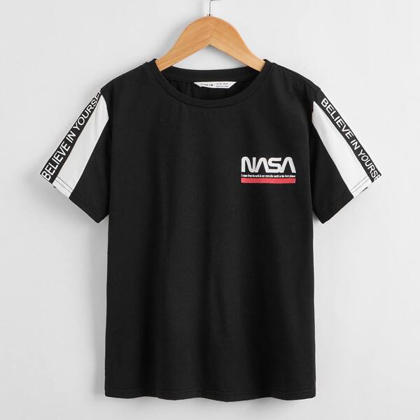 

Boys Slogan Graphic Tee, Black