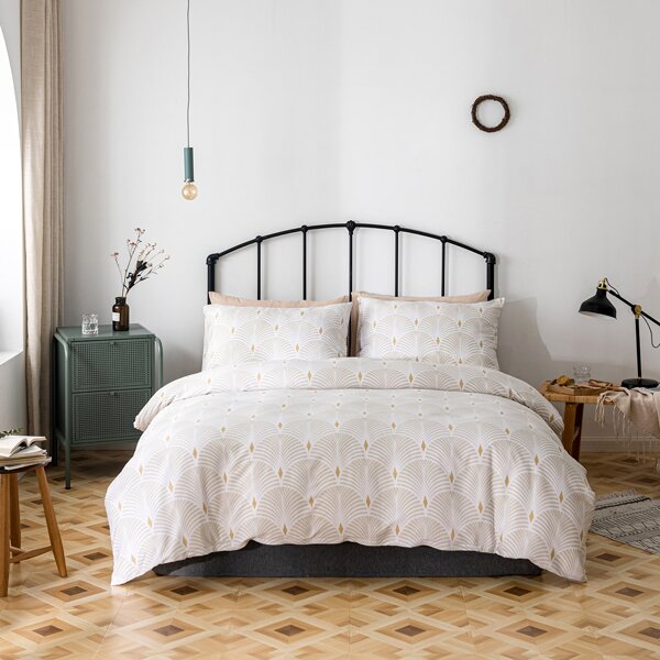 

Graphic Print Duvet Cover Set Without Filler, Multicolor