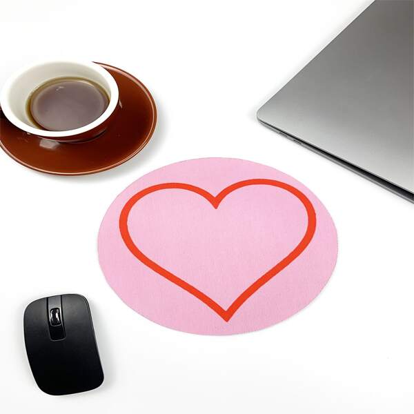 

Heart Pattern Round Mouse Pad, Multicolor