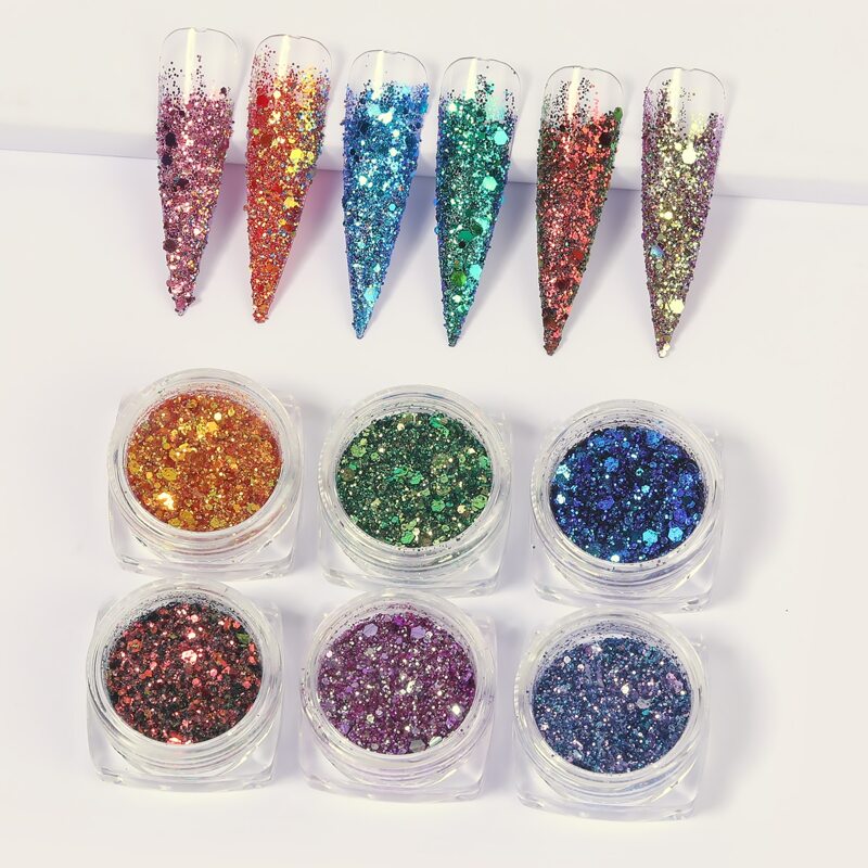 

6boxes Sequin Nail Art Decoration, Multicolor