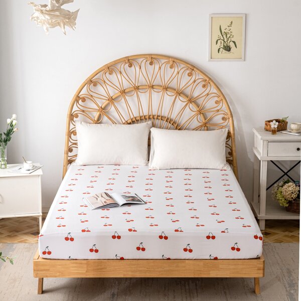 

Cherry Print Fitted Sheet, Multicolor