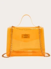 Bolso cartera transparente - Naranja - Ver 3
