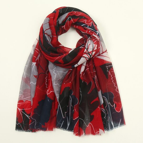 

Leaf Print Scarf, Multicolor