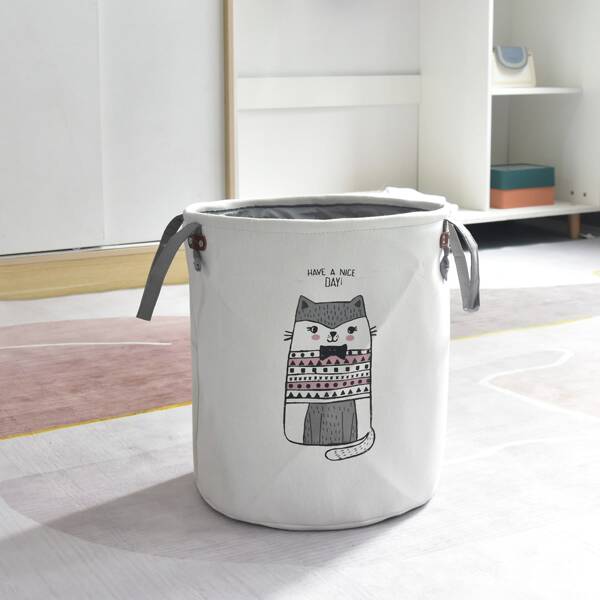 

Cartoon Graphic Clothes Hamper, White