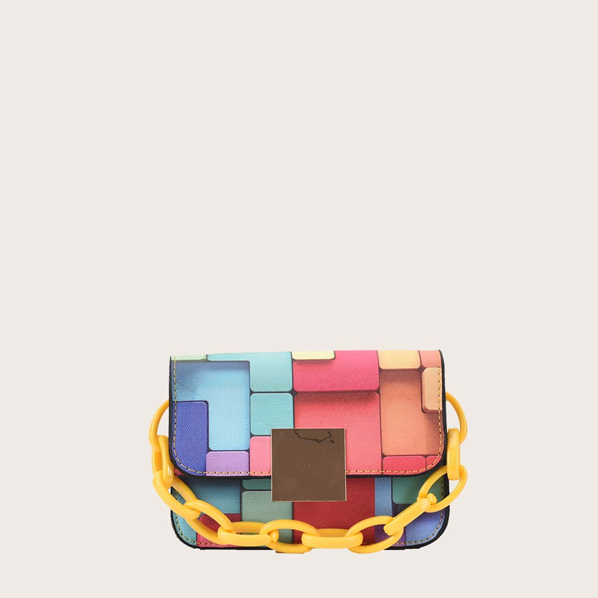 

Colorful Chain Crossbody Bag, Multicolor