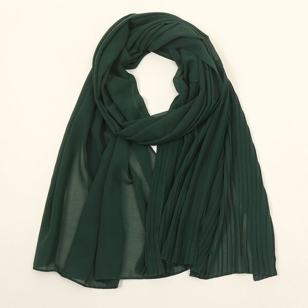 

1pc Solid Hijab, Dark green
