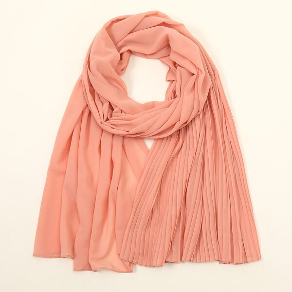 

1pc Solid Hijab, Coral pink