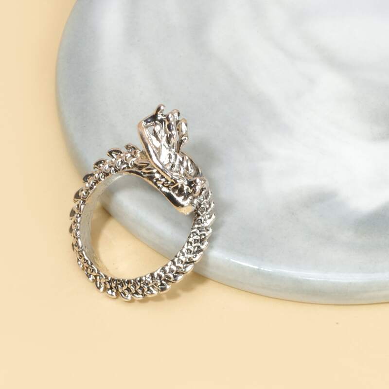 

Dragon Design Ring, Antique silver
