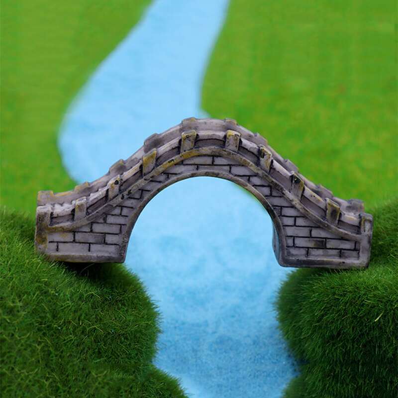 

1pc Mini Arch Bridge Design Ornament, Grey