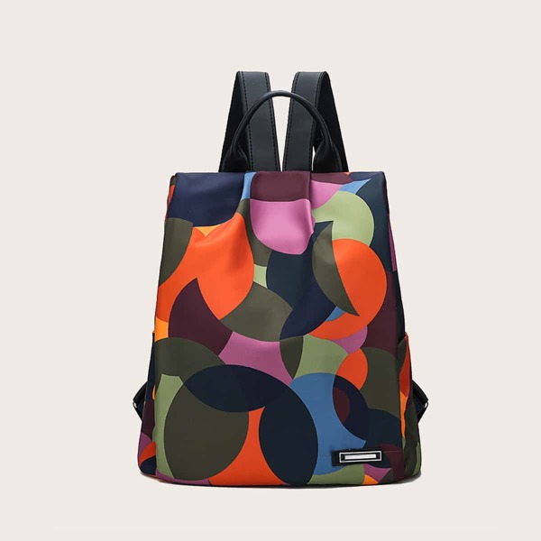 

Color Block Anti-theft Backpack, Multicolor