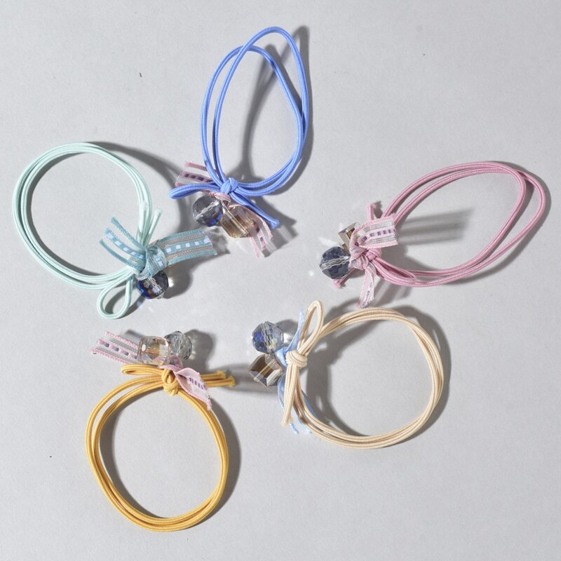 

5pcs Rhinestone Hair Tie, Multicolor