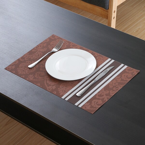 

Graphic Print Placemat, Coffee brown