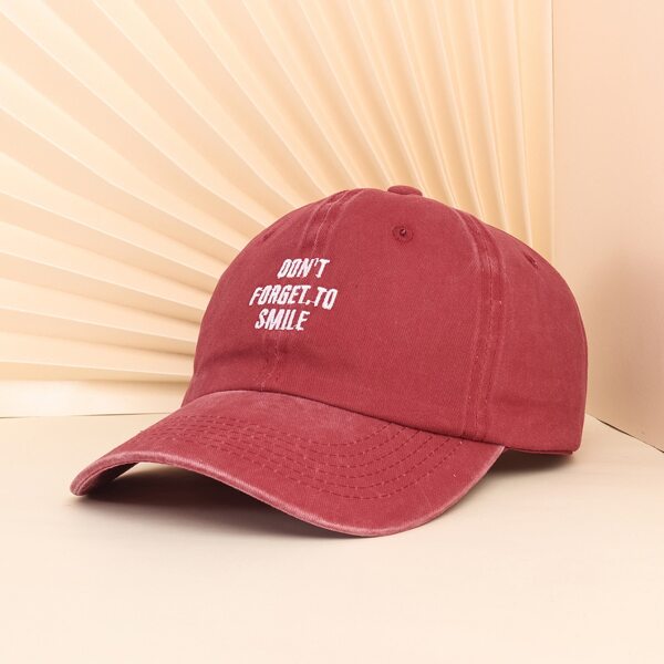 

Letter Embroidered Baseball Cap, Rusty rose