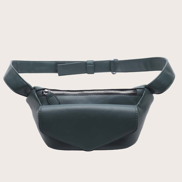 

Minimalist Pocket Front Fanny Bag, Dark green