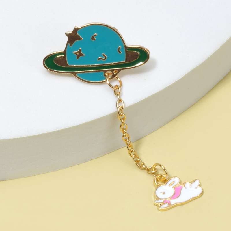 

Cartoon Planet Brooch, Multicolor