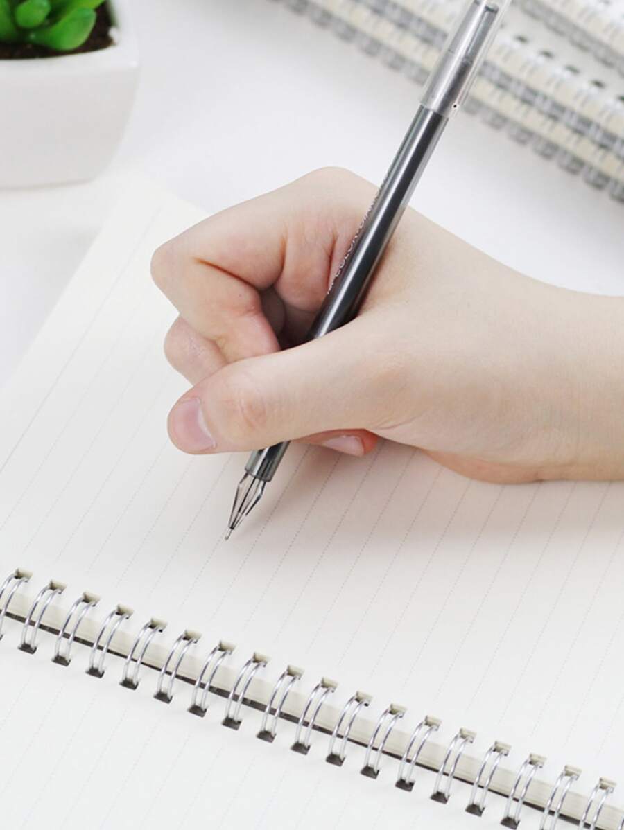 1pc Spiral Notebook With Elastic Band - White - View 1